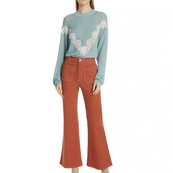 See by Chloé Chevron Lace Sweater Size XL New with FLAW - Picture 15 of 16